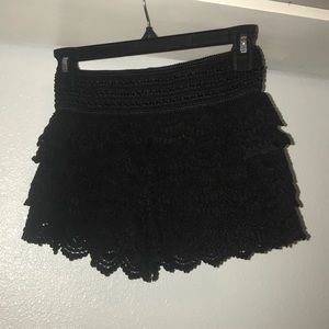 Black ruffle shorts